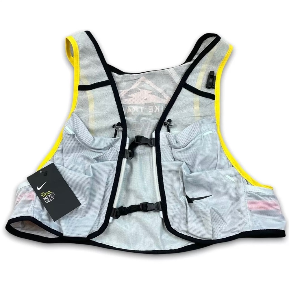 Nike Men's Running Trail Vest Aura/Diffused Blue/Speed Yellow/Black Sz XL